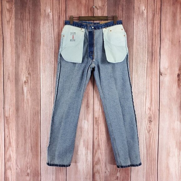 Vintage Levis 505 Mens 34X30.5 Regular Fit Straight Leg Red Tab Denim Jeans Y2K - Picture 3 of 16
